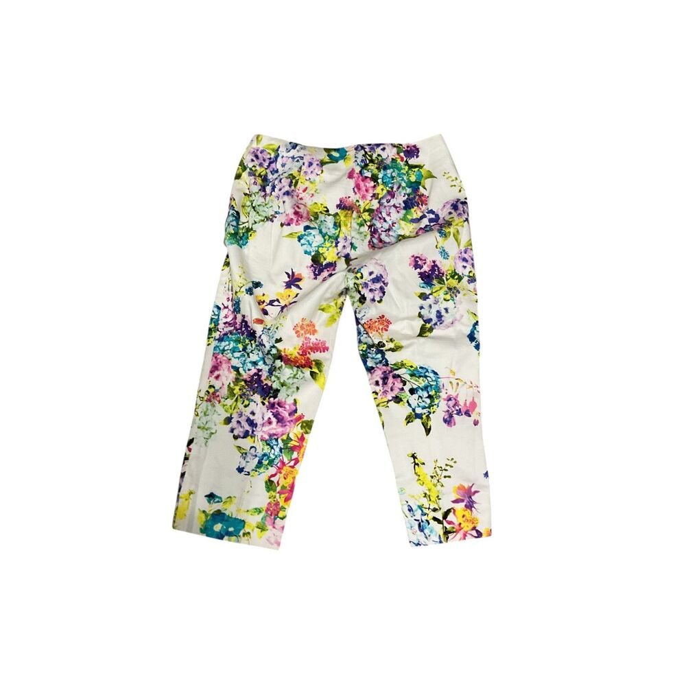 Conrad C Collection Pink Purple Floral Capri Pants Size 4 - Picture 7 of 10